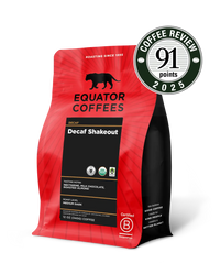 Decaf Shakeout Organic Blend | Certified Organic Decaf Coffee | 12oz Bag of Decaf Coffee | Equator Coffees