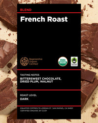 French Roast Blend | French Roast Coffee | Certified Organic Coffee | Fair Trade Coffee | Dark Roast Blend | Equator Coffees
