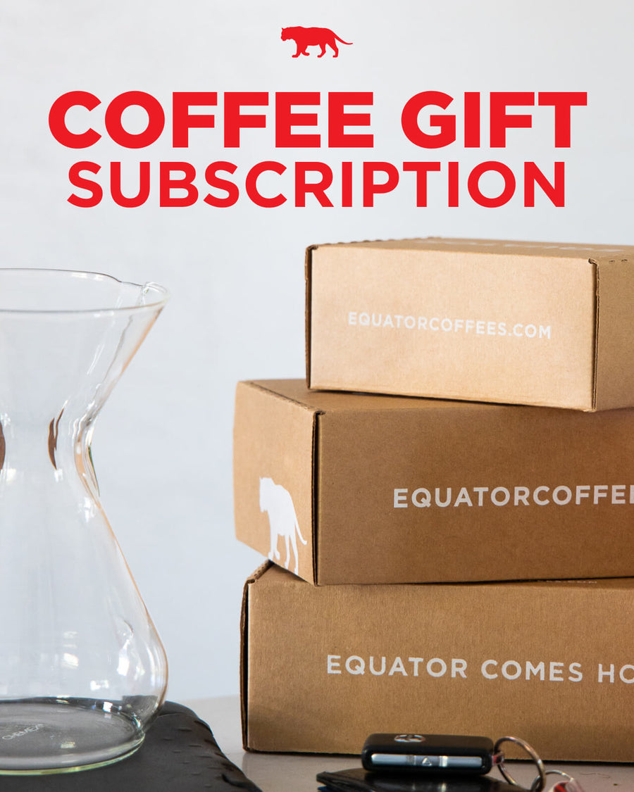 Gift a Coffee Subscription | Coffee Gift Subscription | Three Coffees for Three Months | Three Equator Coffees Boxes with Chemex | Equator Coffees
