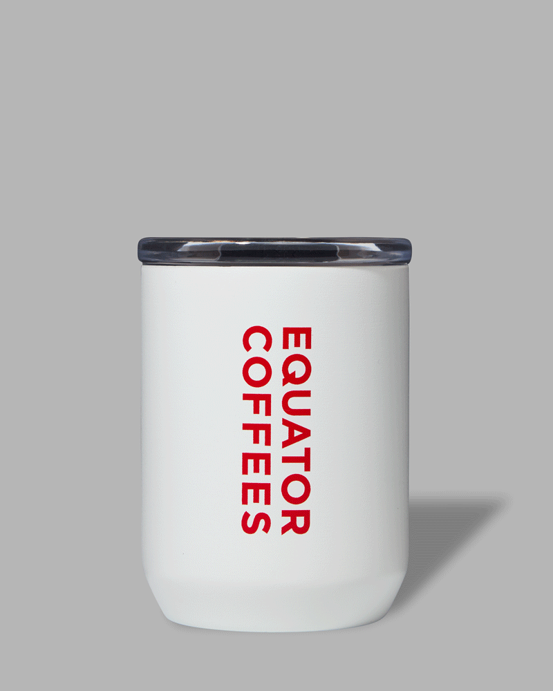 Rotating GIF of Equator White Coffee Tumbler 8oz | Equator Coffees