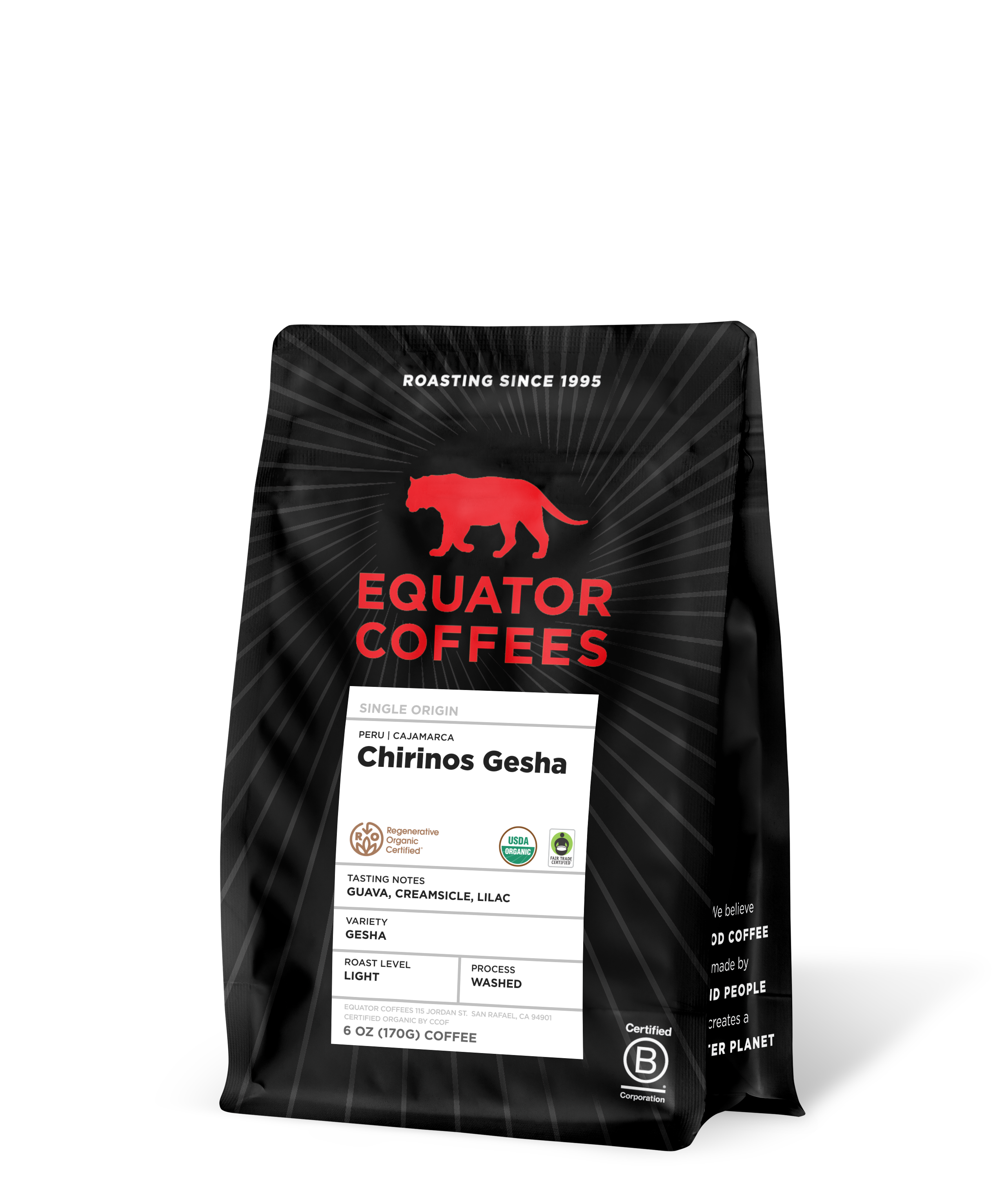 Peru Chirinos Gesha | 6oz bag of whole bean coffee | Equator Coffees