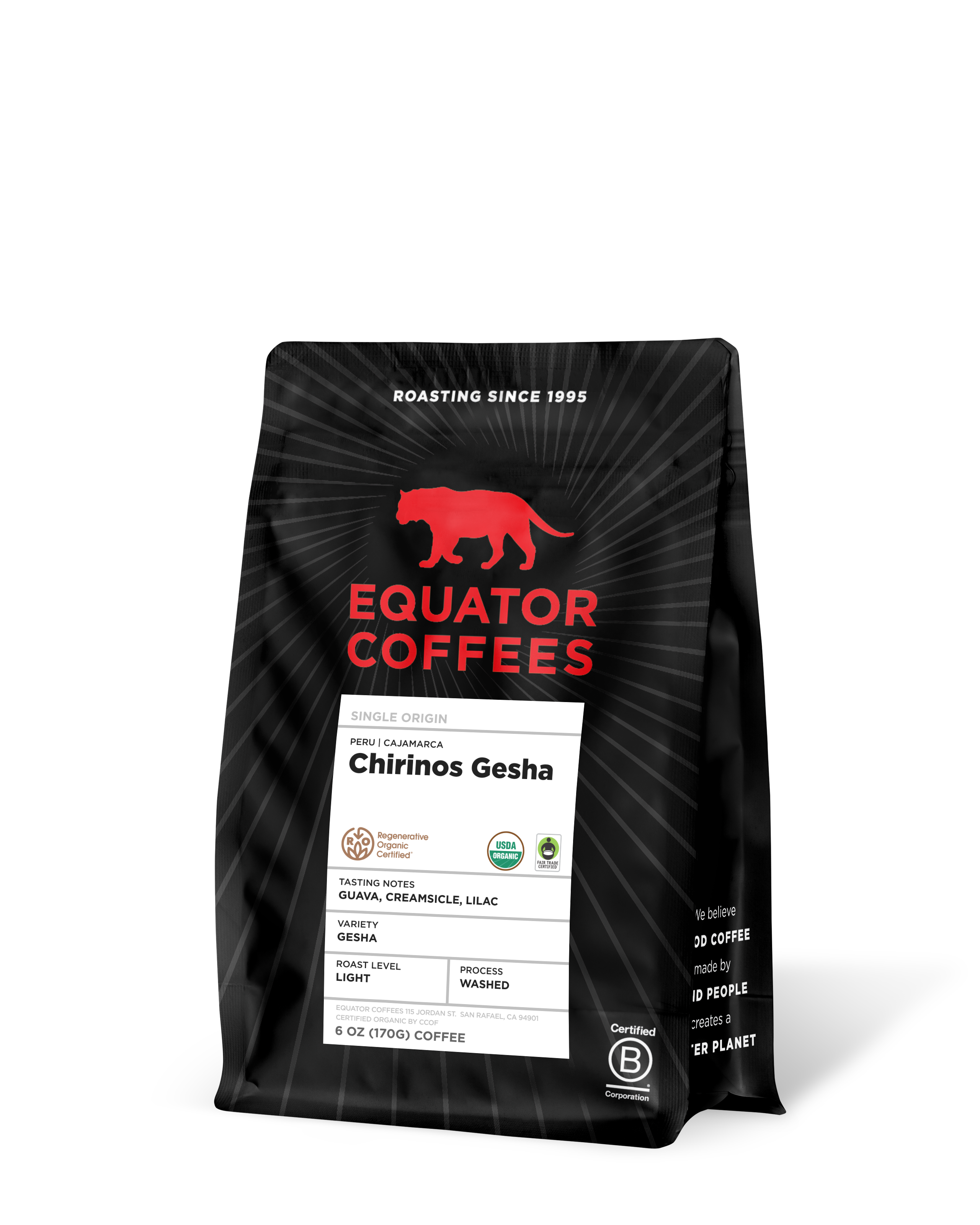 Peru Chirinos Gesha | 6oz bag of whole bean coffee | Equator Coffees