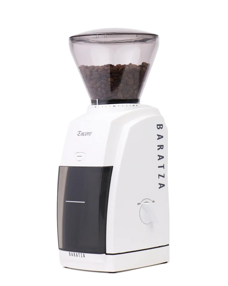 Baratza Encore Coffee Grinder White | Left Angle | Equator Coffees