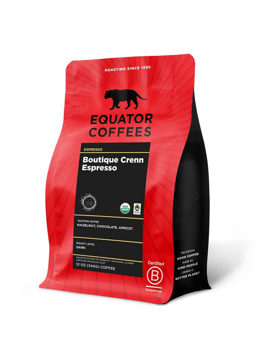 Boutique Crenn Espresso | Atelier Crenn Espresso | Dominique Crenn Espresso | Michelin Star Espresso | 12oz Bag of Whole Bean Espresso | Equator Coffees