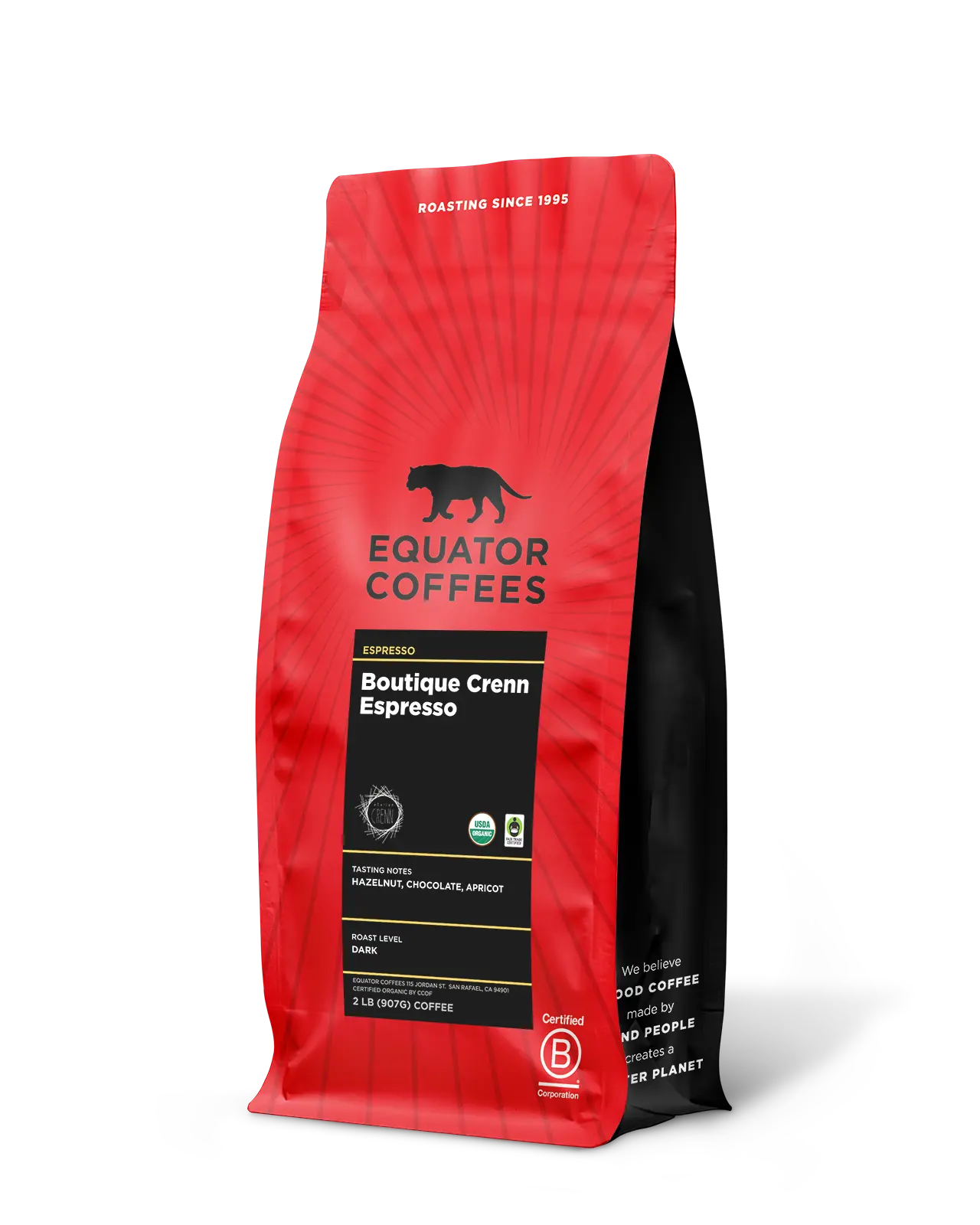 Boutique Crenn Espresso | Atelier Crenn Espresso | Dominique Crenn Espresso | Michelin Star Espresso | 2lb Bag of Whole Bean Espresso | Equator Coffees