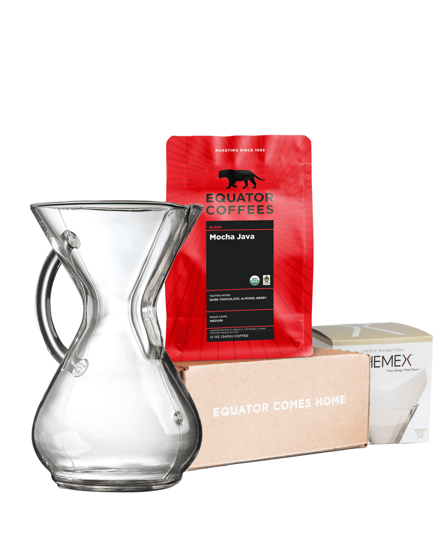 Chemex Starter Kit | Chemex Bundle | Chemex Coffee Bundles | Chemex Coffeemaker | 12oz Bag of Whole Bean Coffee | Equator Coffees