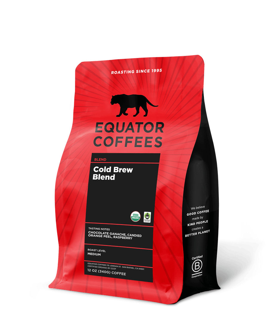 Cold Brew Blend Coffee | Cold Brew Coffee | Cold Brew Recipe | Equator Cold Brew | 12oz Bag Whole Bean Coffee | Equator Coffees