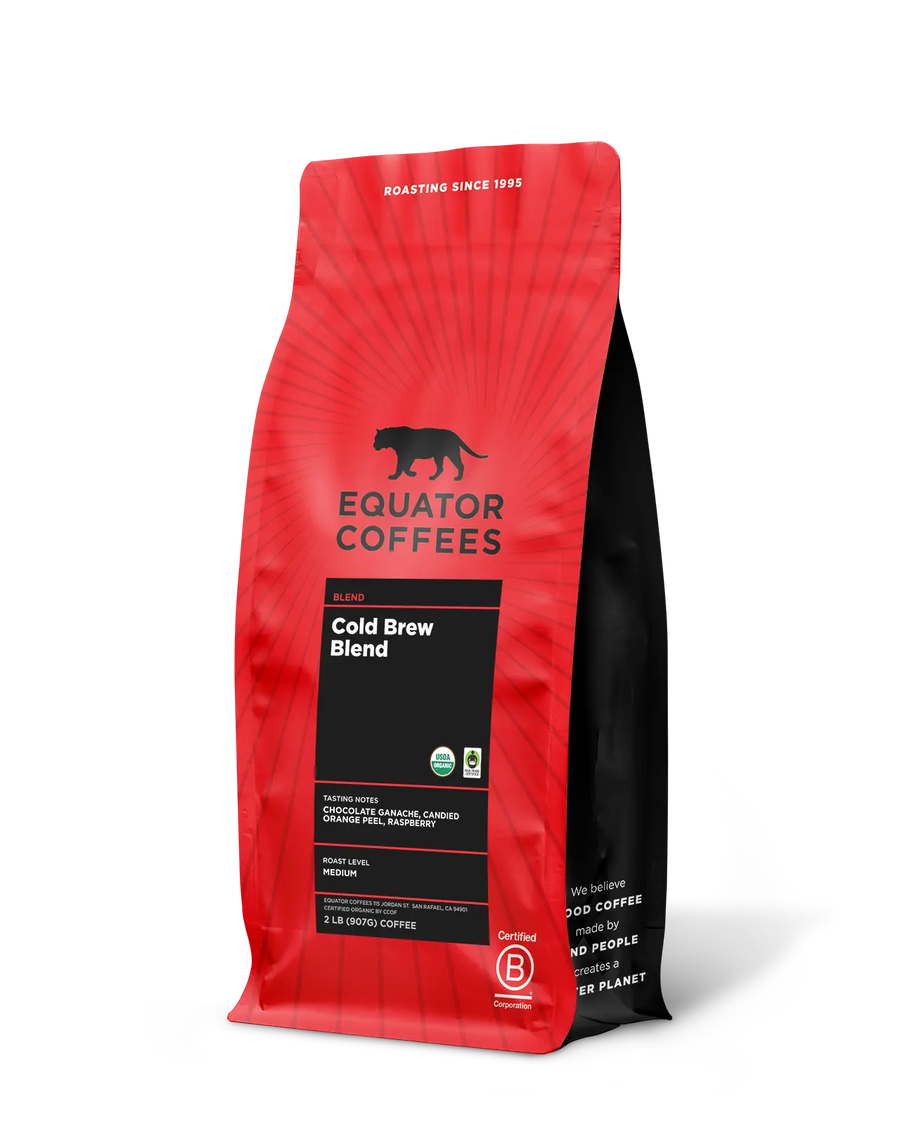 Cold Brew Blend Coffee | Cold Brew Coffee | Cold Brew Recipe | Equator Cold Brew | 2lb Bag Whole Bean Coffee | Equator Coffees
