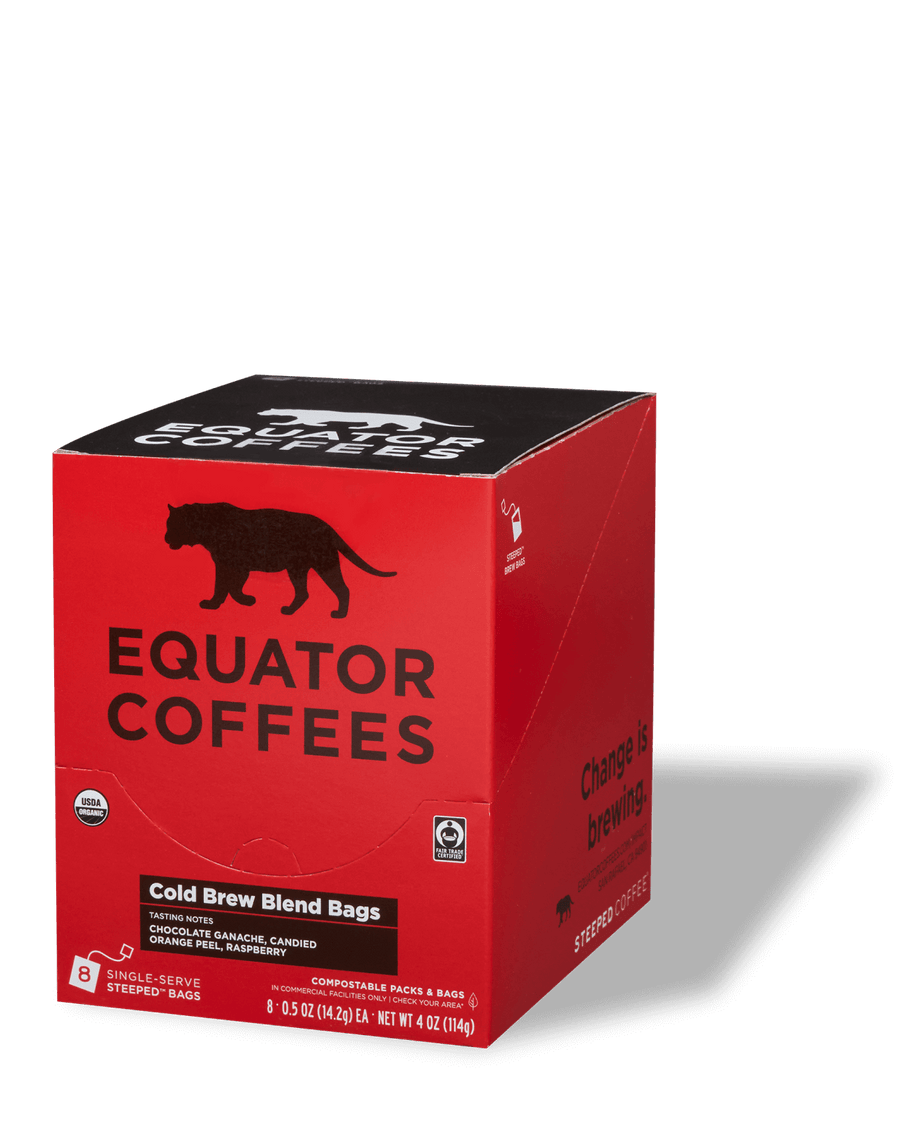Cold Brew Blend Bag | Cold Brew Single Serve Packets | Equator Cold Brew Sealed Box | Equator Coffees