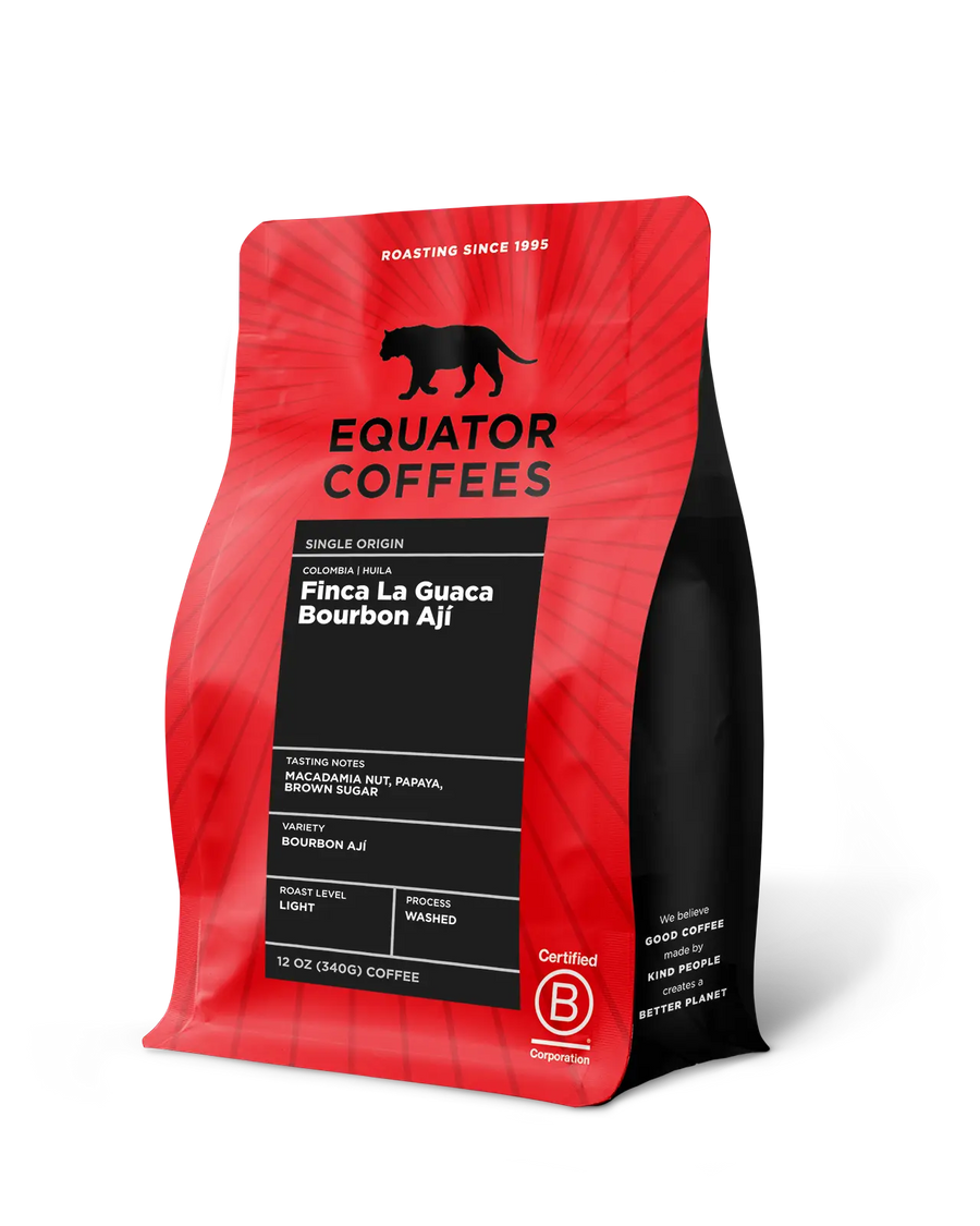 Colombia Finca La Guaca Bourbon Ají | Colombia Coffee | 12oz bag whole bean coffee | Equator Coffees