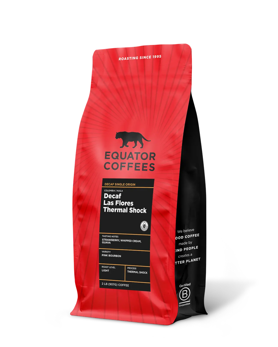 Decaf Colomba Las Flores Thermal Shock | Decaf Coffee | Colombia Coffee | 2lb bag of whole bean decaf coffee | Equator coffees