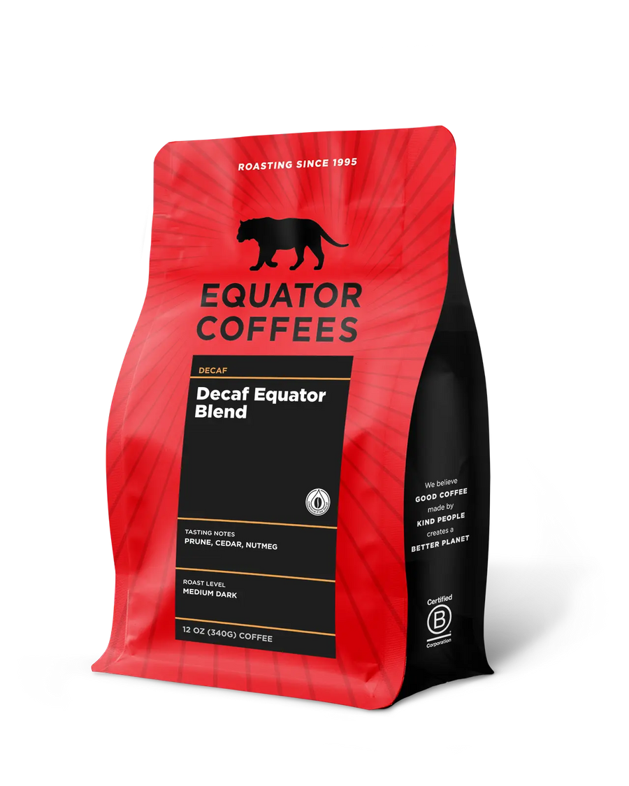 Decaf Equator Blend | Decaf Coffee Blend | 12oz Bag of Whole Bean Coffee | Equator Coffees