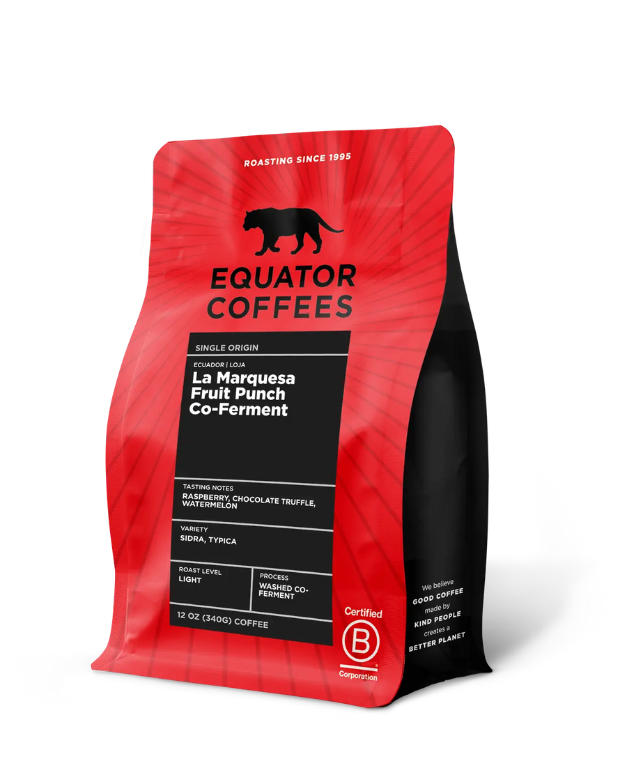 Ecuador La Marquesa Fruit Punch Co-Ferment | fruit macerated coffee | 12oz bag of whole bean coffee | Equator Coffees