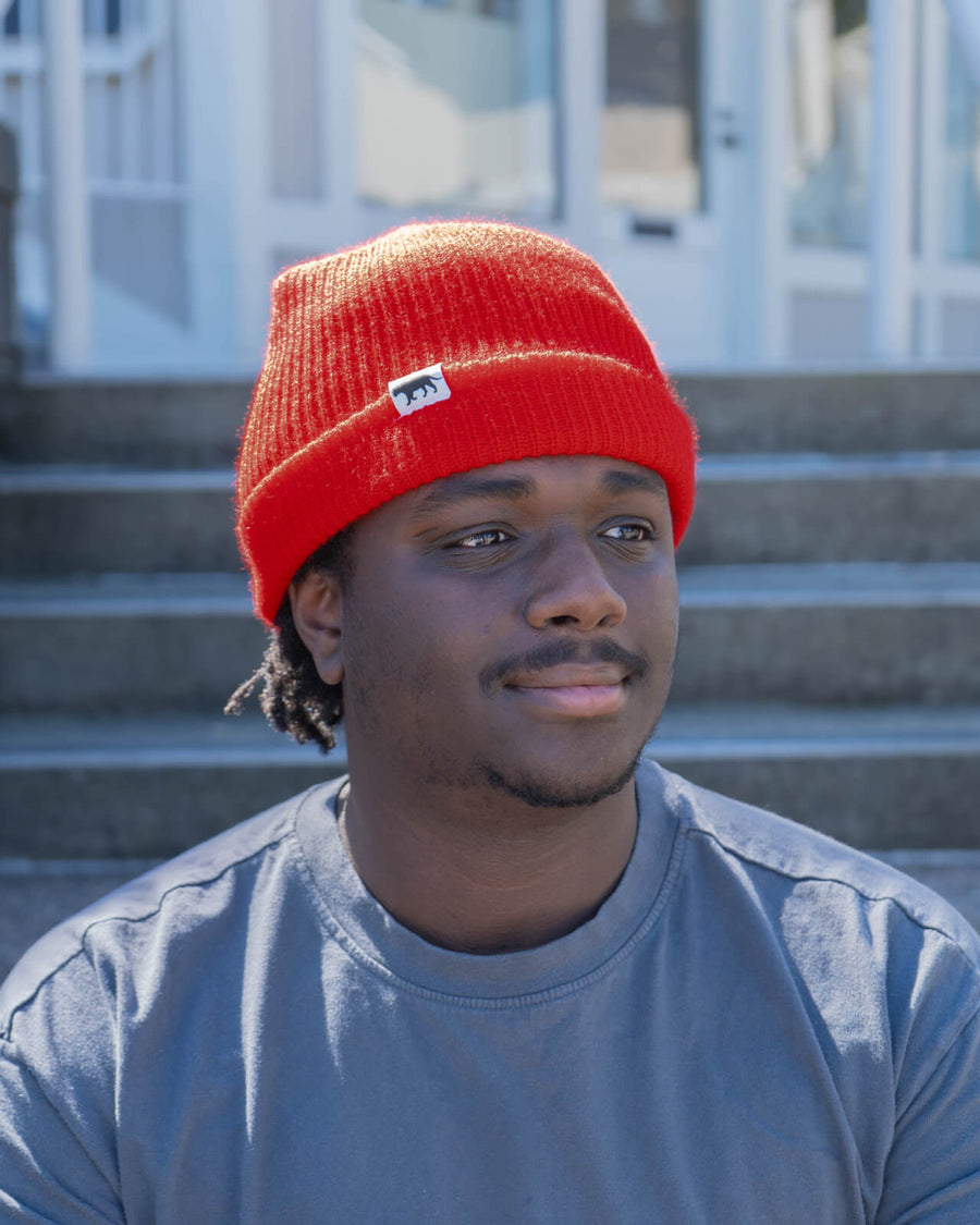 Equator Red Waffle Tiger Beanie