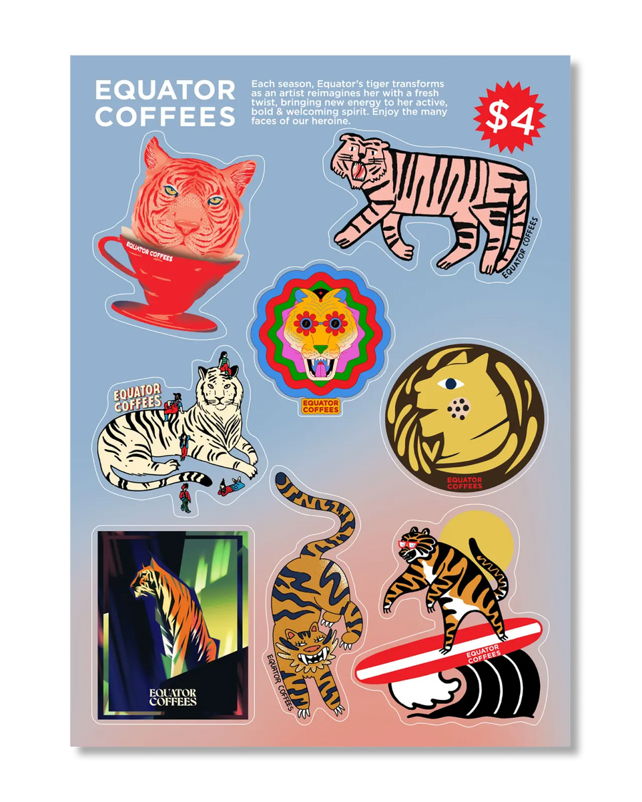 Equator Tiger Sticker Sheet