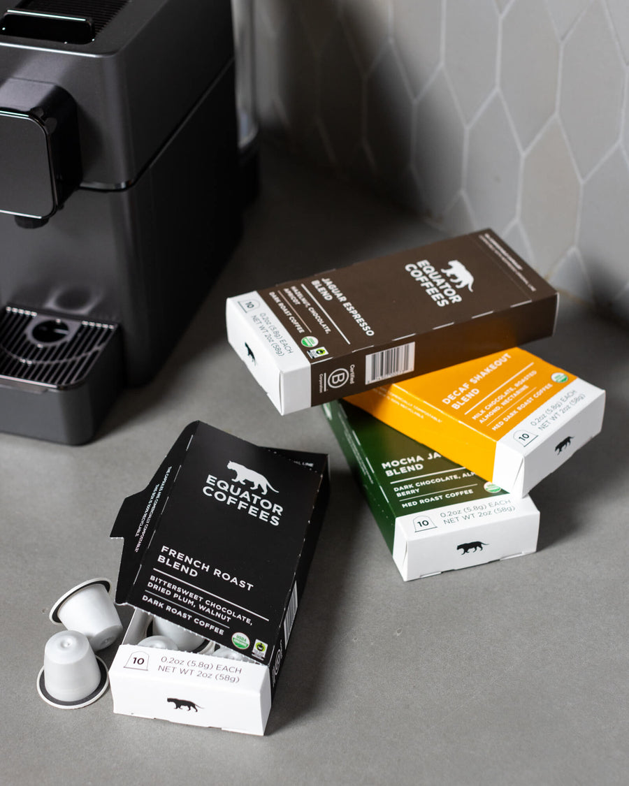  Specialty Espresso Pods | Mocha Java Espresso Pod | Nespresso Pod | Nespresso Capsule | Four Espresso Capsules | Equator Coffees