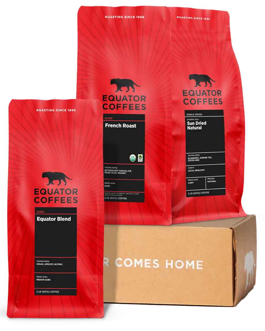 Essential Equator Coffee Set | Popular Equator Coffees | Coffee Bundle | Three 2lb Bags of Whole Bean Coffee | Equator Coffees