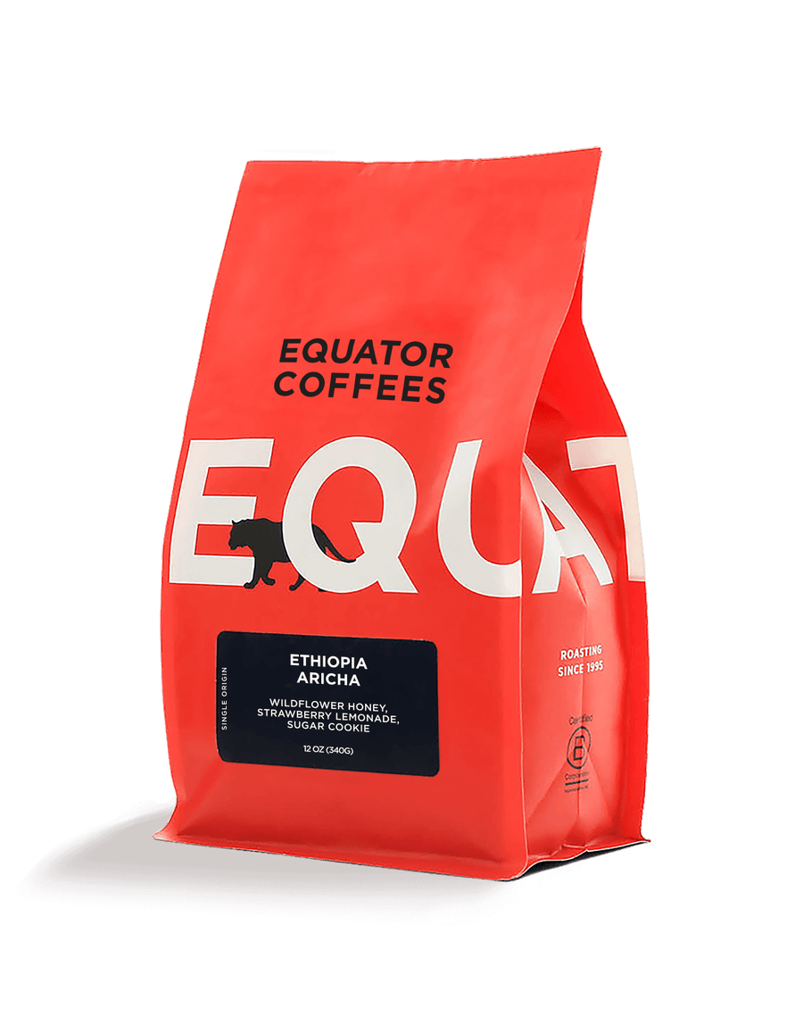 Ethiopia Aricha Coffee | Single-Origin Coffee | Ethiopia Coffee | Coffee from Ethiopia | Washed Process Coffee | Aricha Washing Station | Whole Bean Coffee 12oz Bag | Equator Coffees