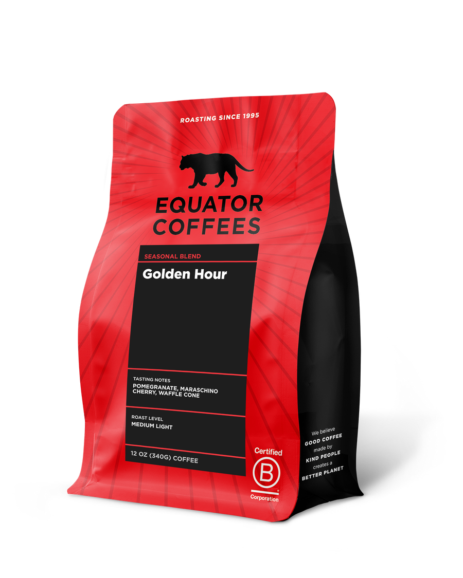 Golden Hour Blend | Summertime Blend | Summer Coffee Blend | Equator Seasonal Blend | 12oz bag of whole bean coffee | Equator Coffees