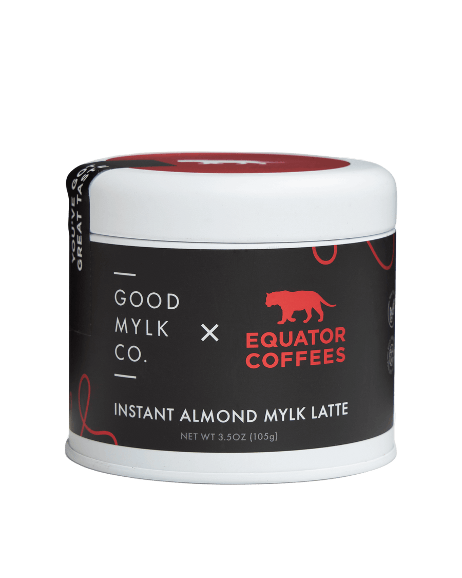 Instant Almond Mylk Latte | Goodmylk Equator Latte | Instant Almond Milk Latte | Instant Latte Mix 105g | Closed Container | Equator Coffee