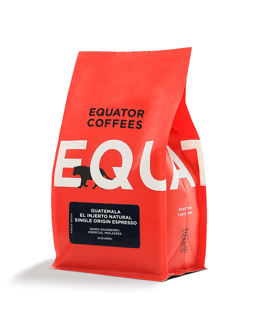 Guatemala El Injerto Natural Single Origin Espresso | Natural Espresso | Single-Origin Coffee | Guatemala Coffee | Coffee from Guatemala | El Injerto Coffee | Coffee from El Injerto | Whole Bean Coffee 12oz Bag | Equator Coffees