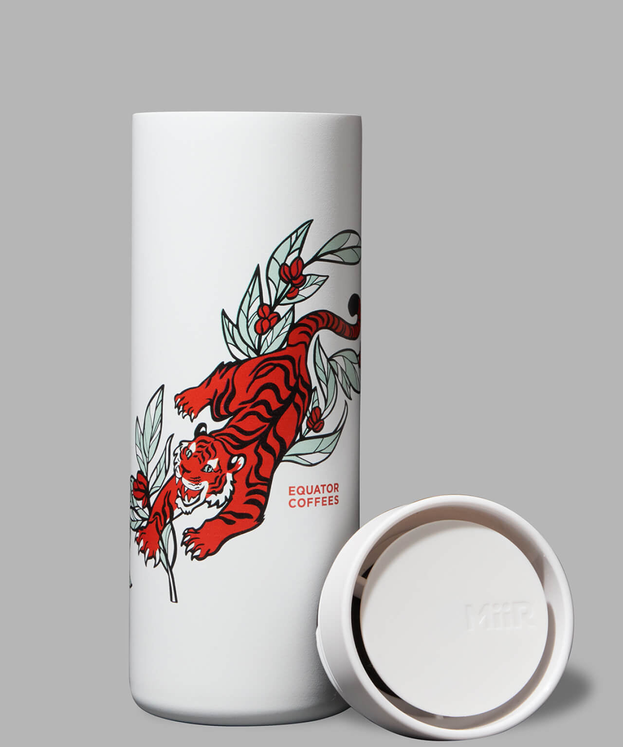 Harvest Tiger Coffee Tumbler with grey background | 16oz | Equator Coffees