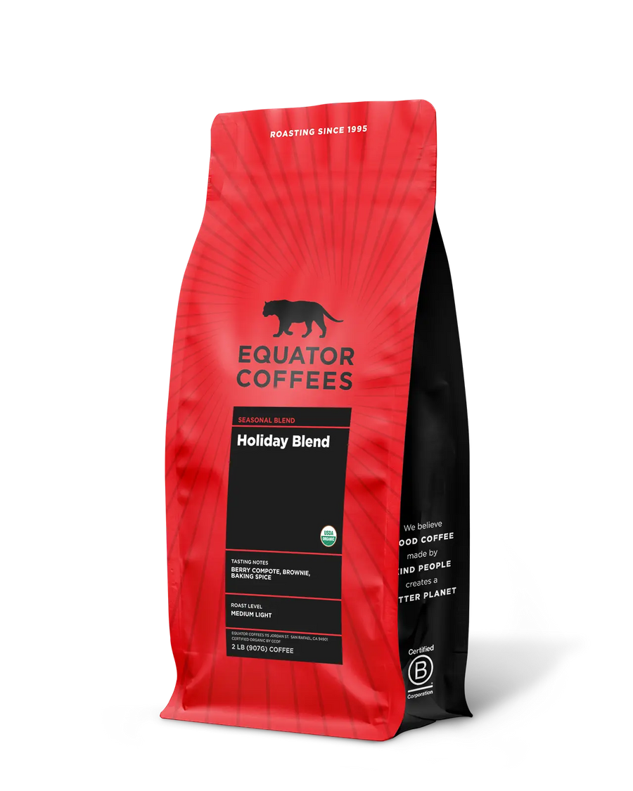 Holiday Blend | Organic Seasonal Blend | 2lb bag of whole bean coffee | Equator Coffees