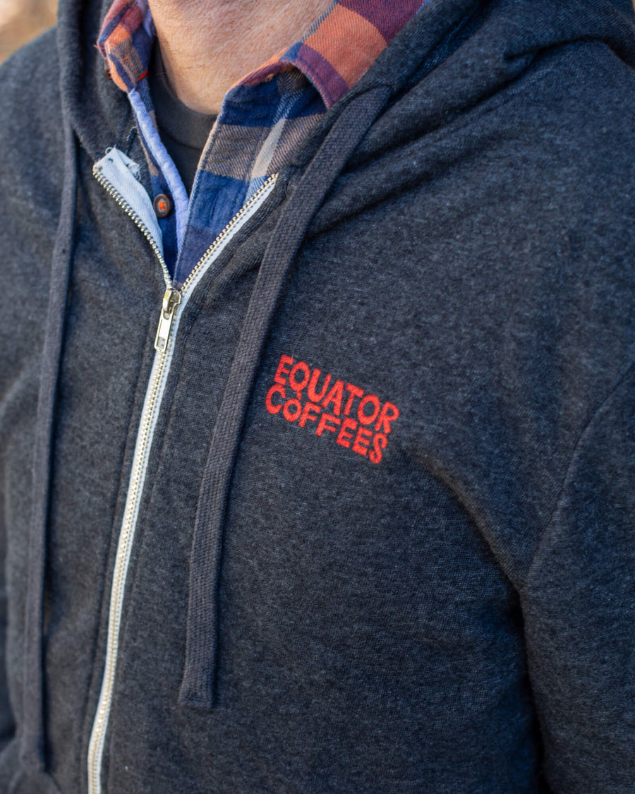 Holiday Zip Hoodie | Equator Holiday Collection | Equator Holiday Blend Sweatshirt | Holiday Sweatshirt | Equator Coffees Logo on Holiday Hoodie | Equator Coffees