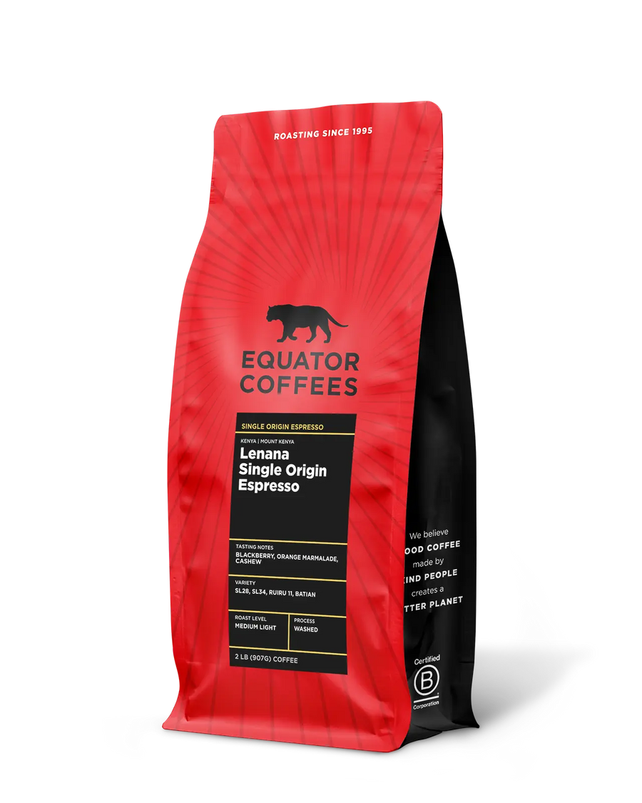 Kenya Lenana Single Origin Espresso | Kenya coffee | Light roast espresso | 2lb bag of whole espresso beans | Equator Coffees