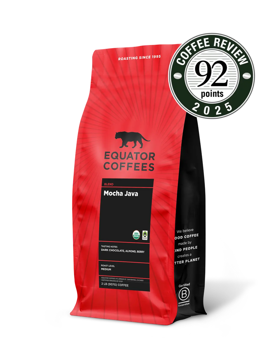 Mocha Java Blend Fair Trade Organic | Certified Organic Coffee | 2lb Whole Bean Coffee | Equator Coffees