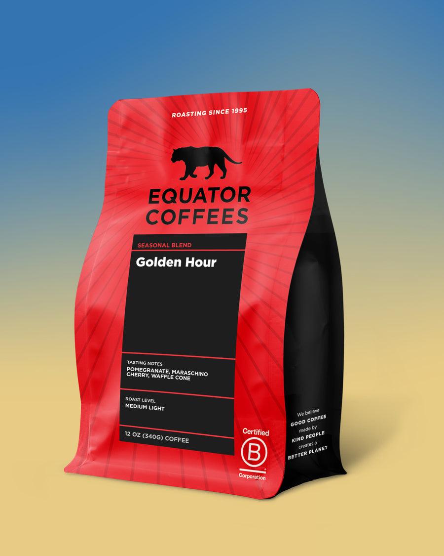 Golden Hour Blend | Summertime Blend | Summer Coffee Blend | Equator Seasonal Blend Subscription | 12oz bag of whole bean coffee | Equator Coffees