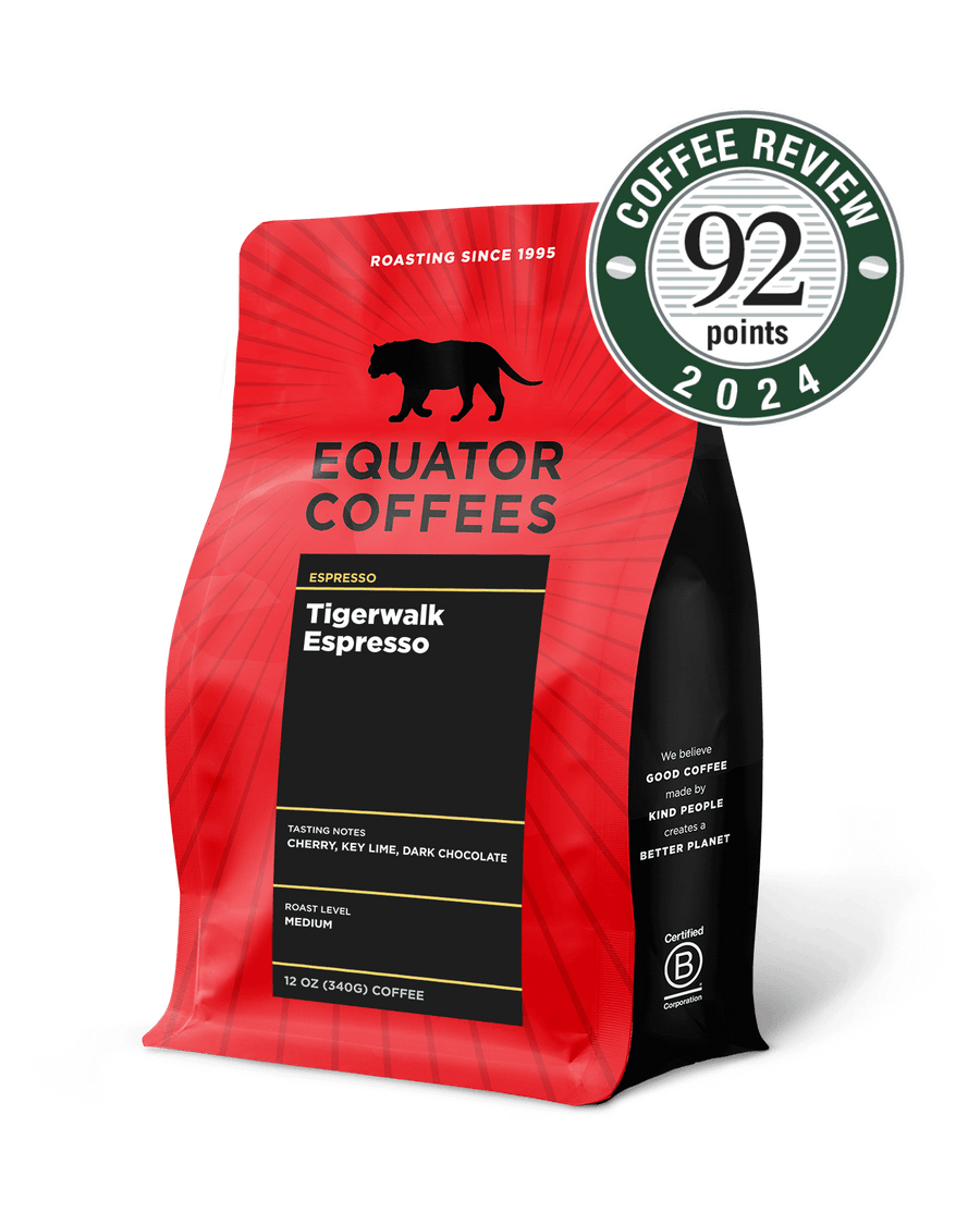 Tigerwalk Espresso | Medium Roast Espresso | Award-Winning Espresso | 12oz Bag of Whole Bean Espresso | Equator Coffees