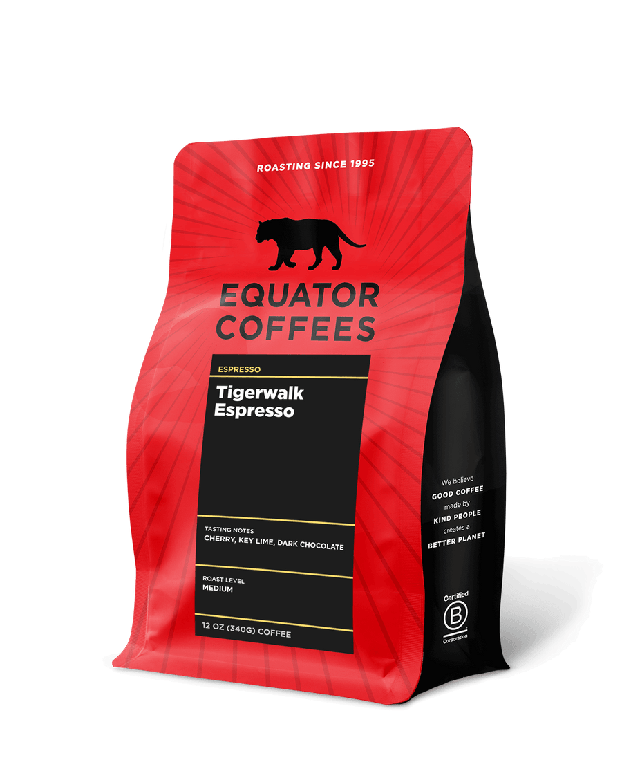 Tigerwalk Espresso | Medium Roast Espresso | Award-Winning Espresso | 12oz Bag of Whole Bean Espresso | Equator Coffees