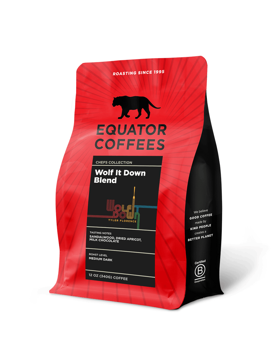 Wolf it Down Blend | Tyler Florence Coffee | Wolf it Down Coffee | 12oz Bag of Whole Bean Coffee | Equator Coffees
